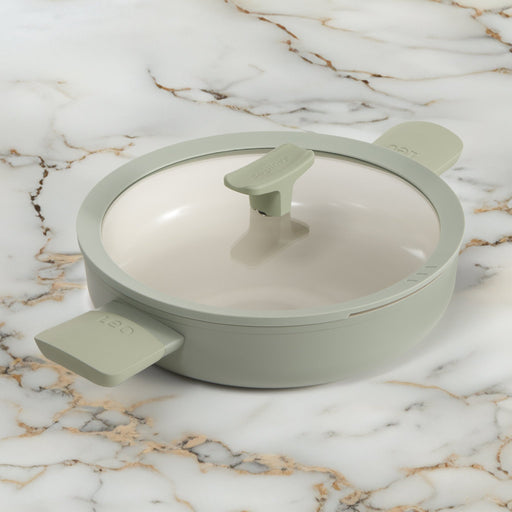 BergHOFF Balance Nonstick Ceramic Saute Pan 10.25", 3.1qt. With Glass Lid, Sage - Sauté Pans