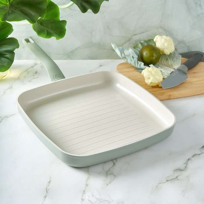 BergHOFF Balance Nonstick Ceramic Grill Pan 11", Sage - Griddles & Grill Pans