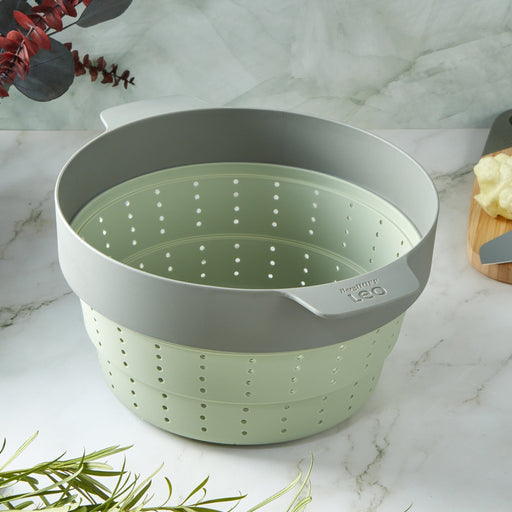 BergHOFF Balance Nonstick Silicone Collapsible Steamer Basket & Strainer 10", Sage - Food Steamers