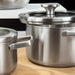 BergHOFF Leo Graphite 18/10 Stainless Steel 8" Stockpot 3.6qt. With Glass Lid - Stock Pots