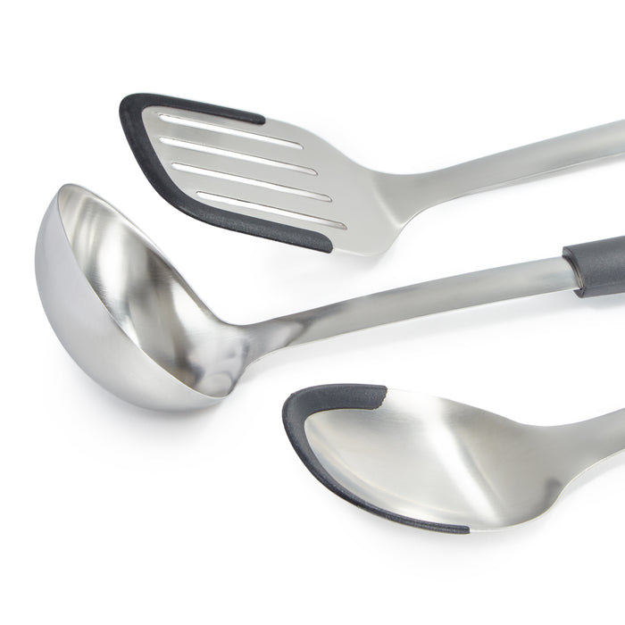 Image 4 of Leo Graphite Stainless Steel 3pc Utensil Set