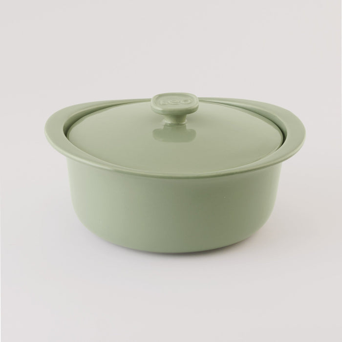 BergHOFF Balance Stone Casserole 9.5", 4.5qt. With Stone Cover, Sage - Casserole Dishes