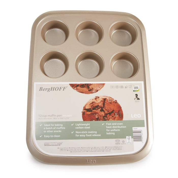 BergHOFF Balance Nonstick Carbon Steel 12-cup Muffin Pan 3.25" - Cake Pans & Molds