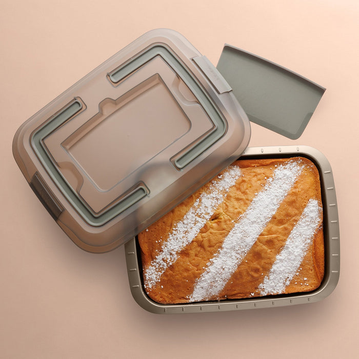 BergHOFF Balance Nonstick Carbon Steel Covered Cake Pan 15" with Slicer - Cake Pans & Molds