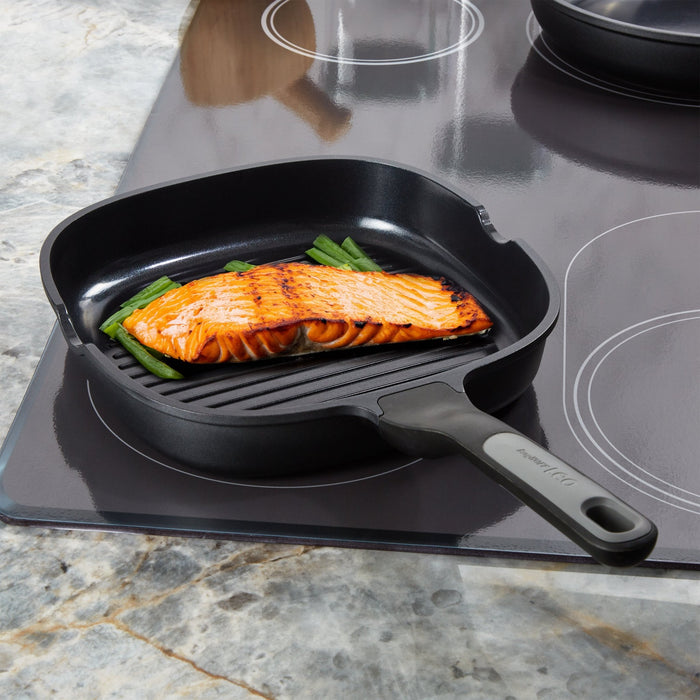 BergHOFF Leo Stone+ Nonstick Ceramic Grill Pan 10.25" - Griddles & Grill Pans