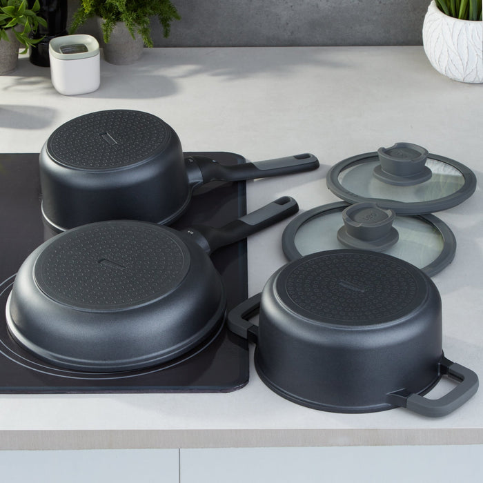 BergHOFF Leo Stone+ 5pc Nonstick Ceramic Cookware Set - Cookware Sets
