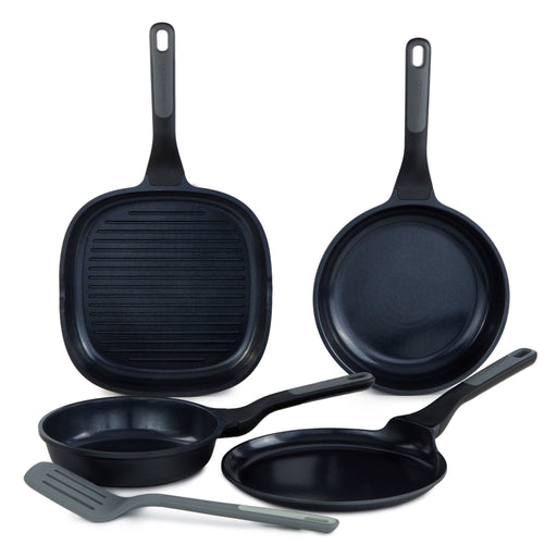 BergHOFF Leo Stone+ 5pc Nonstick Ceramic Specialty Pan Set with Turner - Skillets & Frying Pans
