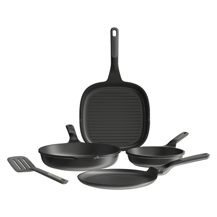BergHOFF Leo Stone+ 5pc Nonstick Ceramic Specialty Pan Set with Turner - Skillets & Frying Pans