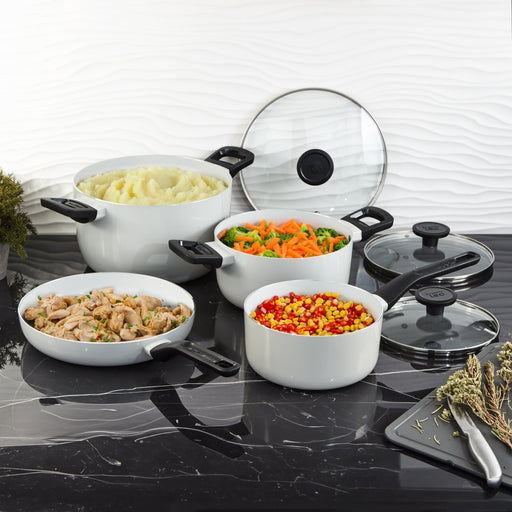 BergHOFF Leo Glints 7Pc Ceramic Nonstick Cookware Set, Spirit - Cookware Sets