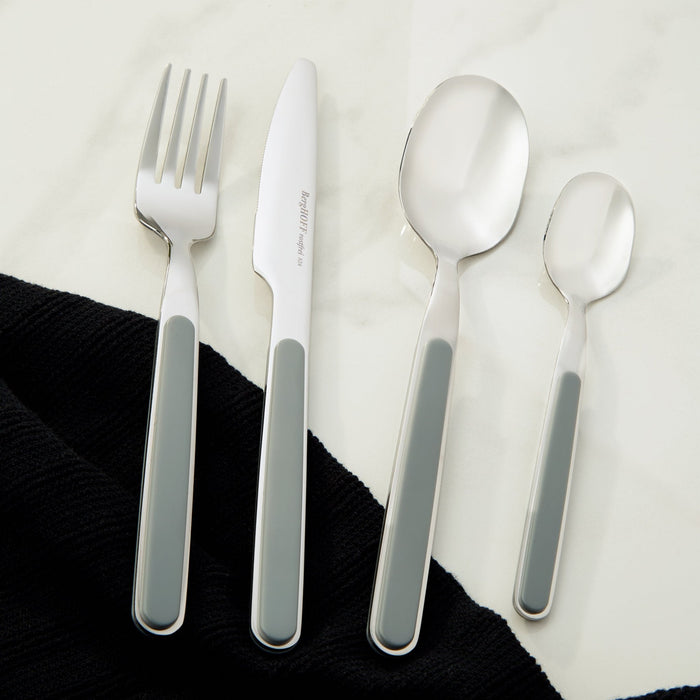 BergHOFF Leo Balance Stainless Steel 24Pc Flatware Set, Moonmist - Flatware Sets