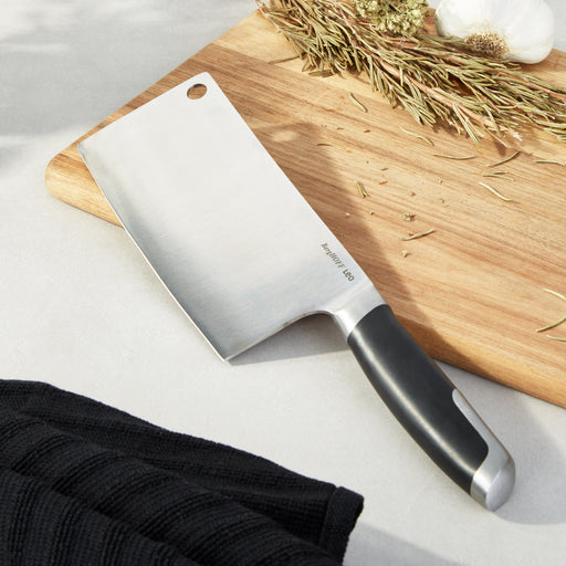 Image 1 of Leo Graphite 7" Forged Stainless Steel Cleaver, Black