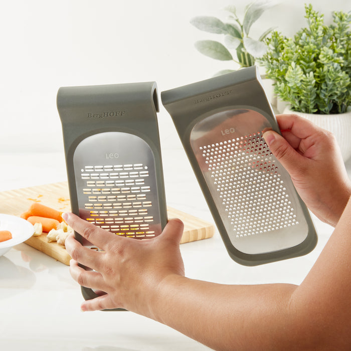 Image 4 of Leo Balance 18/10 Stainless Steel Double Coarse and Ribbon Grater, 9.5"