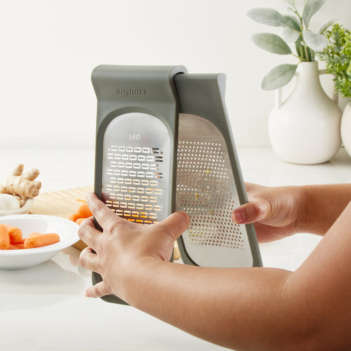 Image 8 of Leo Balance 18/10 Stainless Steel Double Coarse and Ribbon Grater, 9.5"