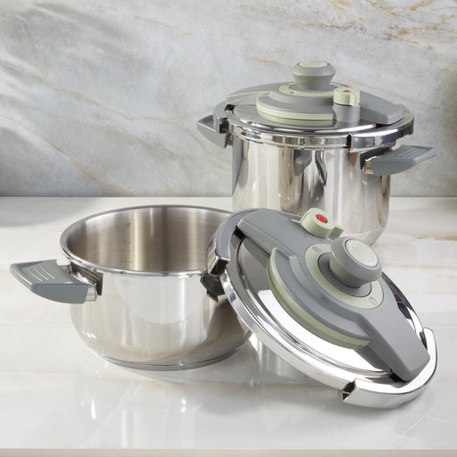 Image 1 of Leo Vita 4Pc Stainless Steel Pressure Cooker Set