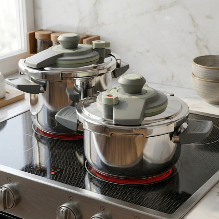Image 9 of Leo Vita 4Pc Stainless Steel Pressure Cooker Set