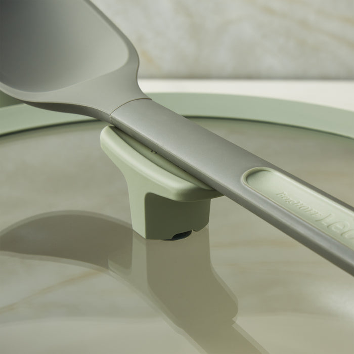 Image 6 of Leo Balance Nonstick Ceramic 12.75" Wok Pan 6.2qt., Glass Lid, Sage