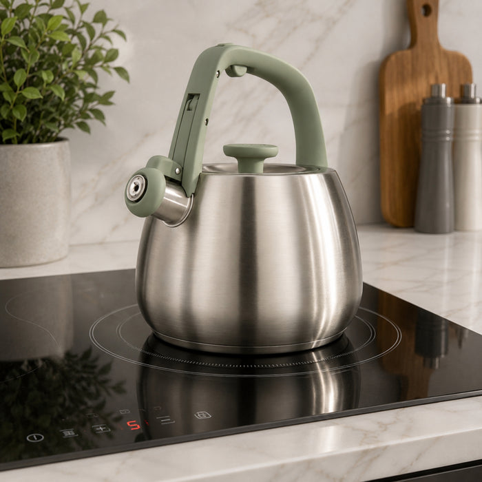 Image 1 of Leo Balance Stainless Steel 2.1qt. Whistling Kettle, Sage