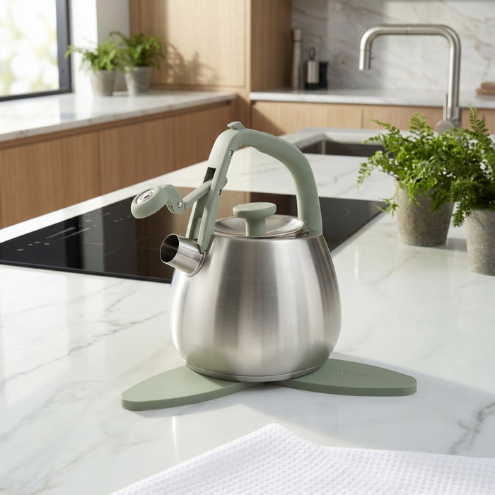 Image 6 of Leo Balance Stainless Steel 2.1qt. Whistling Kettle, Sage