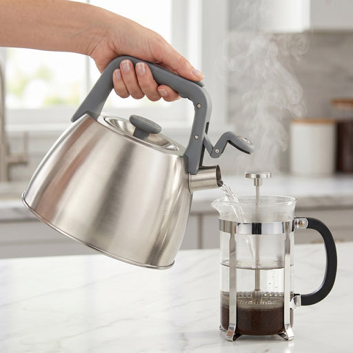 Image 2 of Leo Balance Anthracite Stainless Steel 2.3qt. Whistling Kettle
