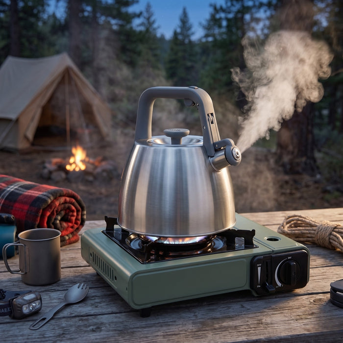 Image 4 of Leo Balance Anthracite Stainless Steel 2.3qt. Whistling Kettle