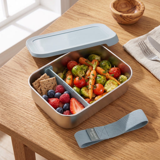 Image 1 of Leo Balance Stainless Steel Lunch Box, Slate