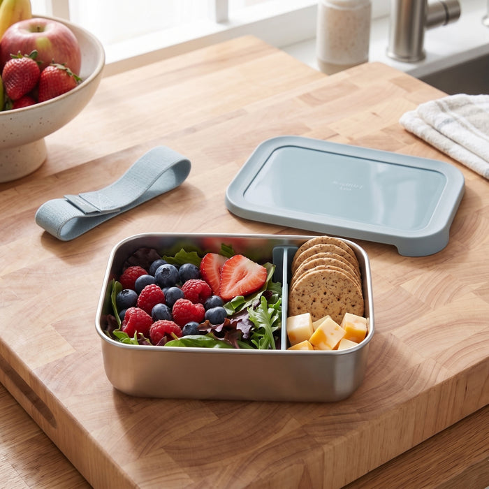 Image 6 of Leo Balance Stainless Steel Lunch Box, Slate