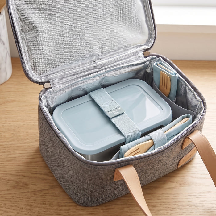 Image 9 of Leo Balance Stainless Steel Lunch Box, Slate