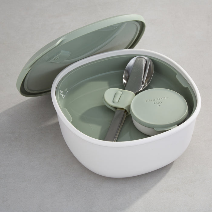 Image 1 of Leo To Go Salad Bowl With Flatware Set, Sage