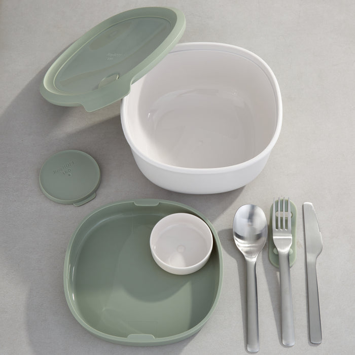 Image 3 of Leo To Go Salad Bowl With Flatware Set, Sage