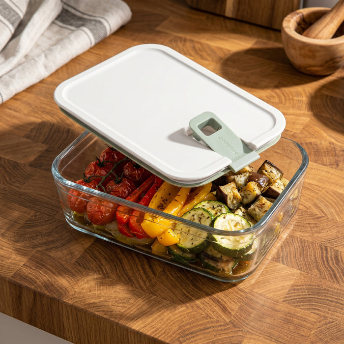 Image 1 of Leo Balance Perfect Seal Glass Food Container 1.2qt.