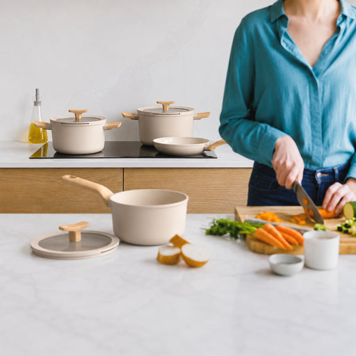 Image 2 of Leo Balance 7pc Ceramic Nonstick Cookware Set, Cream