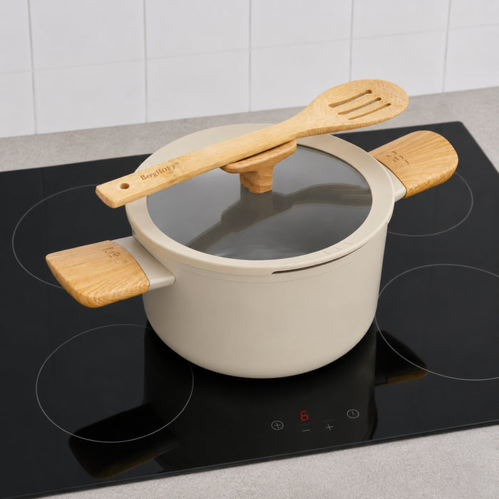 Image 6 of Leo Balance 7pc Ceramic Nonstick Cookware Set, Cream