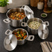 BergHOFF Leo Bolt 18/10 Stainless Steel 6pc Cookware Set, Oyster - Cookware Sets