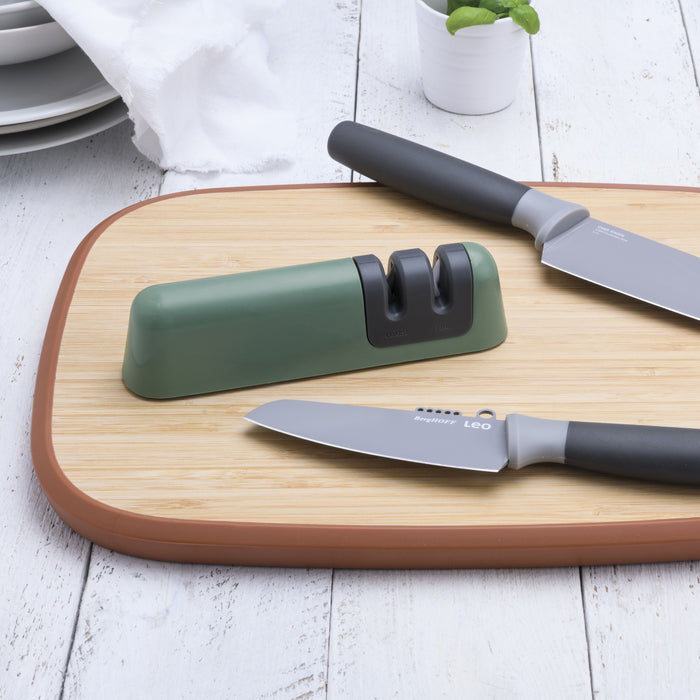Image 2 of Leo Graphite Two-Stage Ceramic Knife Sharpener, Sage
