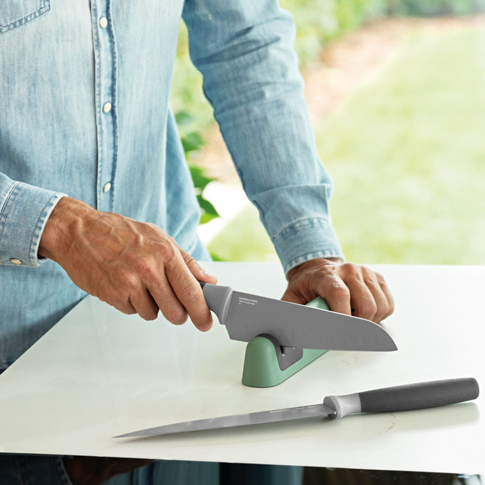 Image 5 of Leo Graphite Two-Stage Ceramic Knife Sharpener, Sage