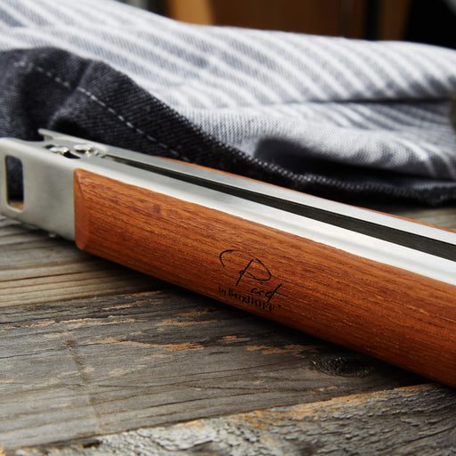 Image 2 of Stainless Steel 16.25" BBQ Tongs with Wooden Handle