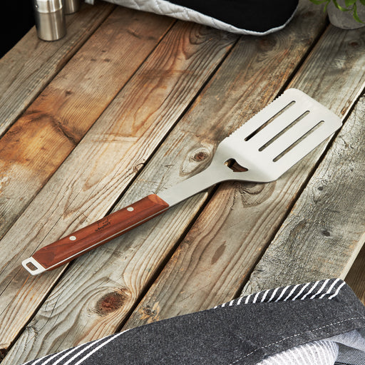 Image 1 of Stainless Steel 16" BBQ Turner with Wooden Handle