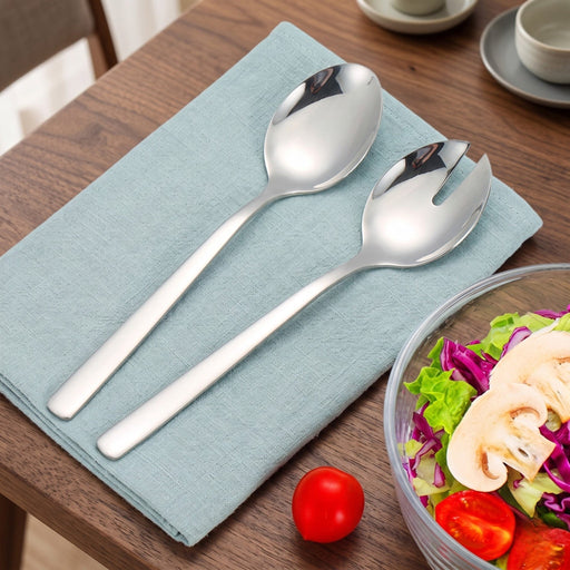 BergHOFF Leo Pure 18/10 Stainless Steel 2pc Salad Serving Set, 9" - Kitchen Tools & Utensils