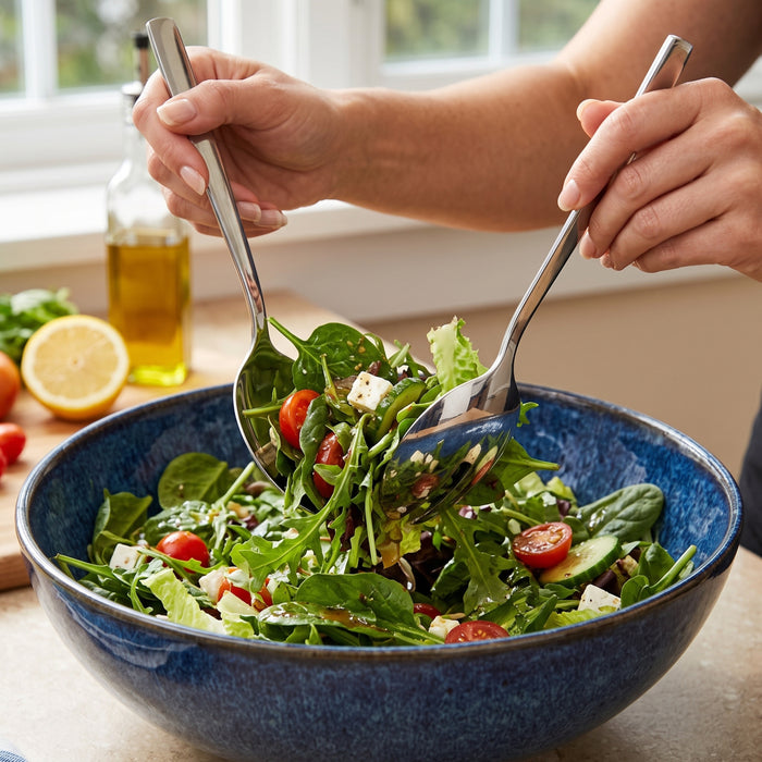 BergHOFF Leo Pure 18/10 Stainless Steel 2pc Salad Serving Set, 9"