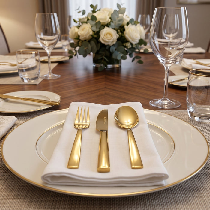 BergHOFF Leo Pure 18/10 Stainless Steel 3pc Flatware Set, Gold