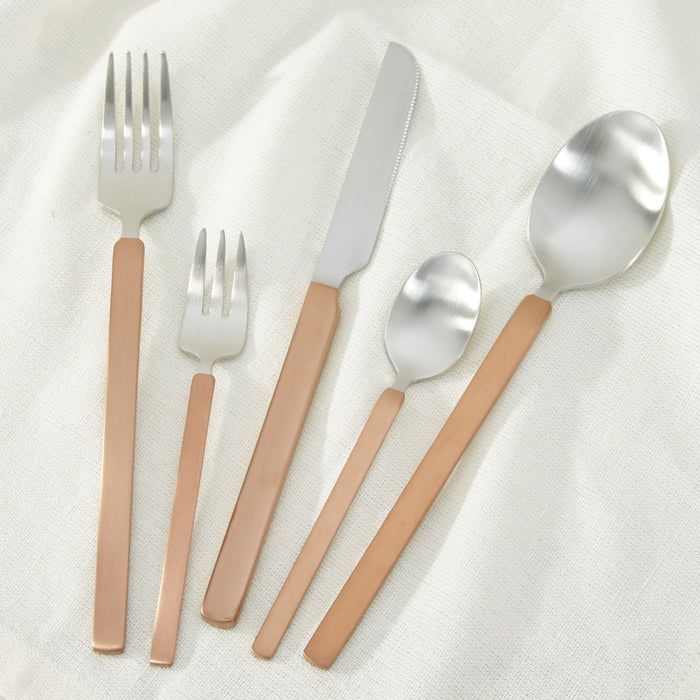 Image 1 of Nommie 20Pc Stainless Steel Flatware Set, Gold