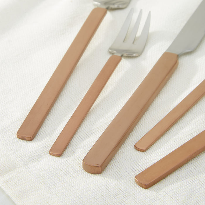 Image 7 of Nommie 20Pc Stainless Steel Flatware Set, Gold