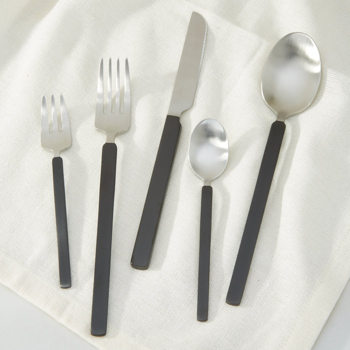 Image 1 of Nommie 20Pc Stainless Steel Flatware Set, Smokey Black