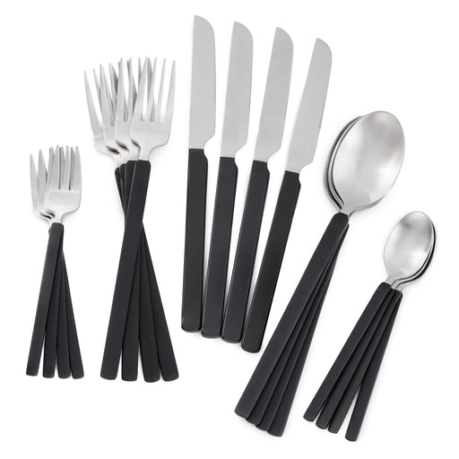 Image 2 of Nommie 20Pc Stainless Steel Flatware Set, Smokey Black