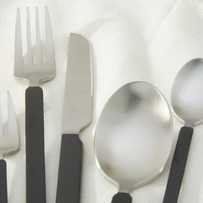 Image 5 of Nommie 20Pc Stainless Steel Flatware Set, Smokey Black