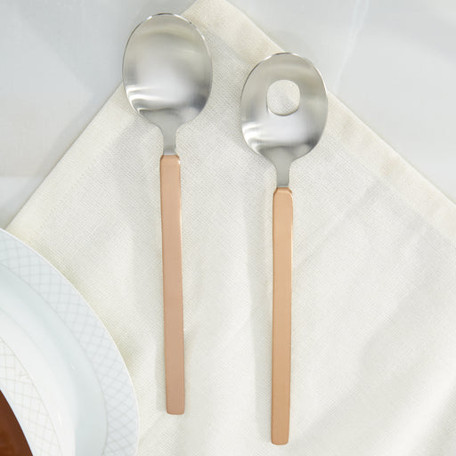 Image 1 of Nommie 2Pc Stainless Steel Salad Serving Utensils Duo, Gold
