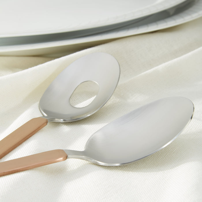 Image 2 of Nommie 2Pc Stainless Steel Salad Serving Utensils Duo, Gold