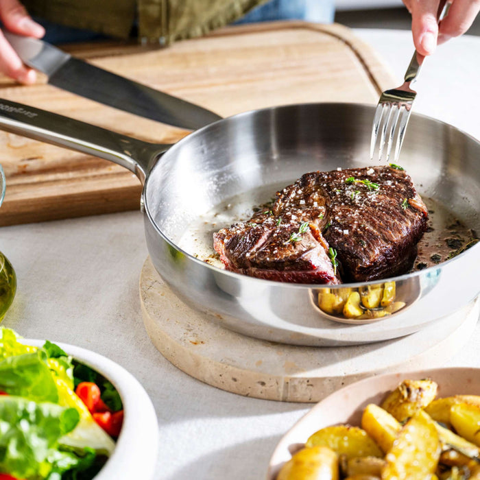 Image 6 of Belly Tri-Ply 18/10 Stainless Steel 9.5" Fry Pan, Stellar