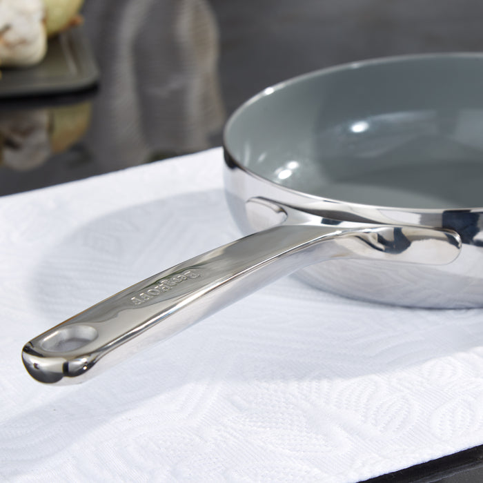 Image 2 of Belly Recycled Tri-Ply 18/10 Stainless Steel Nonstick Ceramic 8" Fry Pan, Stellar