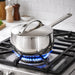 Image 1 of Belly Tri-Ply 18/10 Stainless Steel 6" Saucepan 2qt. with Lid, Stellar